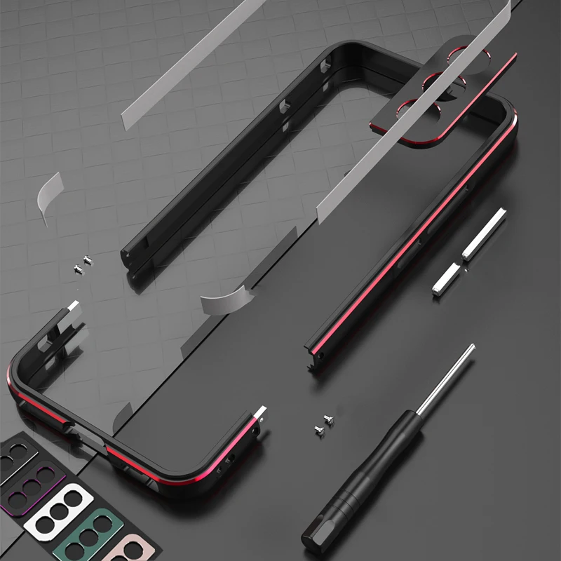 Metal Bumper Aluminum Frame Case - アルミバンパー＆メタルレンズフレームケース Samsung Galaxy S25 Plus S26