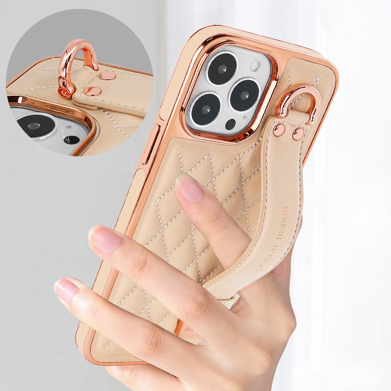おしゃれな高級リング付きリストストラップ、カードホルダー、財 - Leather Wallet Card Holder Phone Cover のレビューと価格